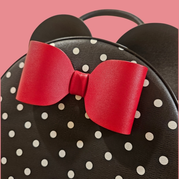 Kate Spade x Disney Minnie Mouse Polka Dot Canteen Crossbody Bag with Red Bow - Picture 2 of 8